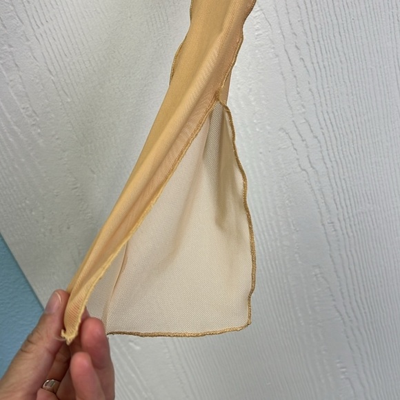 Zara - Floral Mesh Sand Color Long Sleeve With Tank Underneath Blouse Size Small - Picture 4 of 11